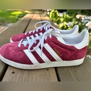 Adidas Gazelle in berry pink, size 8.5